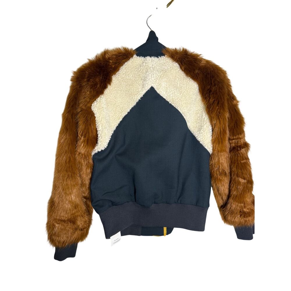 Sea New York Wool Tradition Combo Faux Fur Track Jacket Sz. XS - Picture 6 of 7